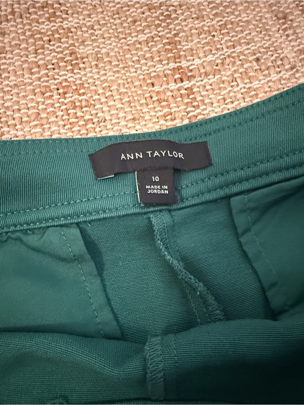 Ann Taylor Sailor Wide Leg Pants Women's 10 Tall Green High Rise